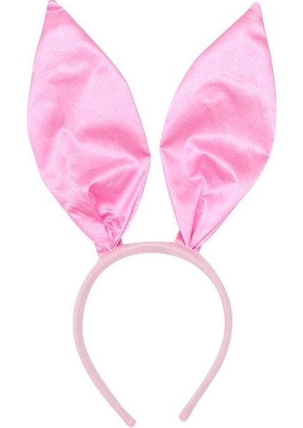 Bfs Pembe Renk Saten Kaplama Şekil Verilebilir Tavşan Kulak Taç 35X11 cm