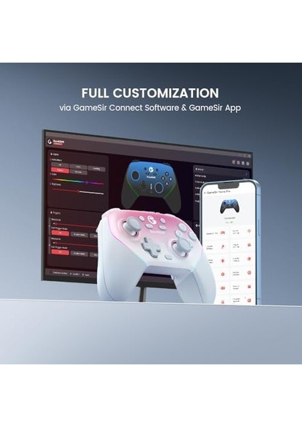 Super Gaming Controller For Pc/switch/ios/, Hall Effect Stick & Trigger, Rubberized Grips, Rgb Lighting, Swappable Abxy, Detachable Faceplate, 1000MAH With Charging modelleri