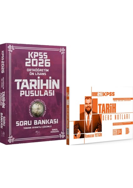2026 Kpss Lise Ortaöğretim Ön Lisans Tarihin Pusulası Soru Bankası - 2026 Kpss Tarih Ders Notları
