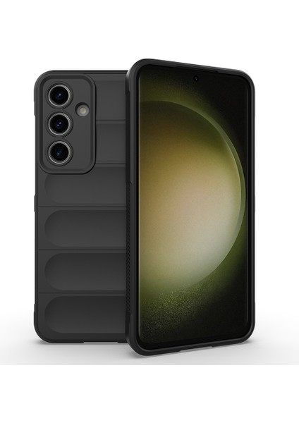 Galaxy S25 Fe Kılıf Esnek Tpu Oyuklu Arka Yüzey Tasarımlı Mryn Etnik Silikon Kapak - Siyah