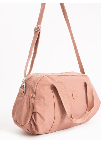 Çok Cepli Ayakkabı Bölmeli Spor El Valizi ve Seyahat Çantası Orta Boy HV3029 Pembe modelleri