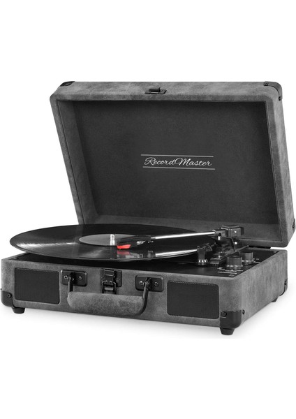 ST14012 Retro Pikap - Bluetooth ve Şarj Özellikli - Özel Dış Kaplama - Tüm Plakları Çalabilme (Siyah/gri Deri)