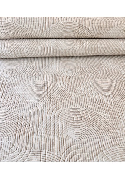 Yıkanabilir Leke Tutmaz Kaymaz Tabanlı Kesme Kabartmalı Salon Koridor Mutfak Halısı Bej indirimleri