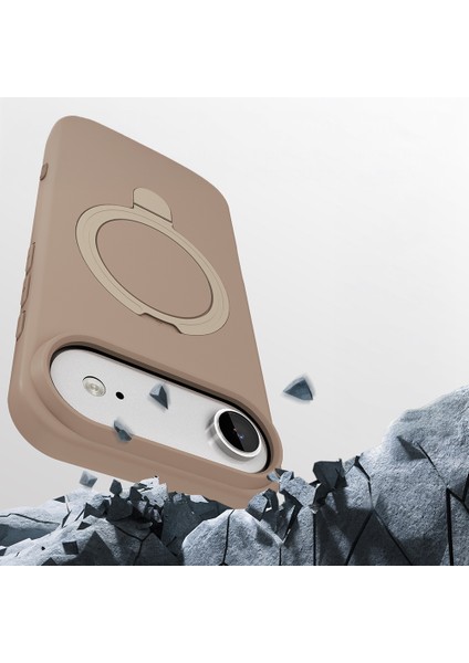 iPhone 17 Air Kılıf M-Safe Şarj Özellikli Standlı Mryn Samara Kapak - Pembe fırsatları