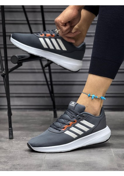 Unisex Fuspetli Poli Taban Spor Ayakkabı-Füme-Beyaz fiyatları