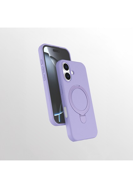iPhone 17 Kılıf M-Safe Şarj Özellikli Standlı Mryn Samara Kapak - Lila