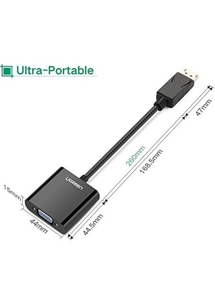 Displayport Erkek To VGA Dişi Görüntü Dönüştürücü Siyah modelleri