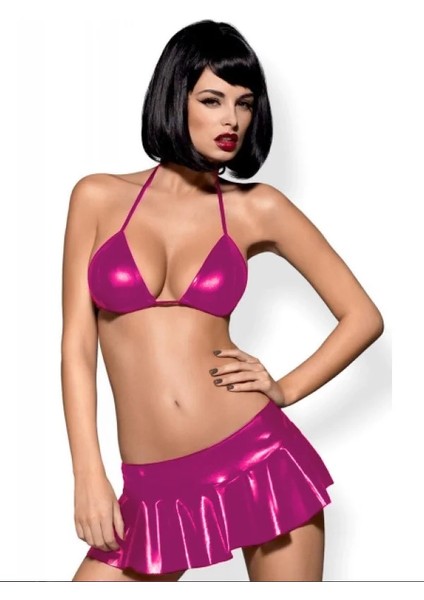 Fantezi Pembe Mini Etekli Seksi Sütyentakım Seksi Iç Giyim