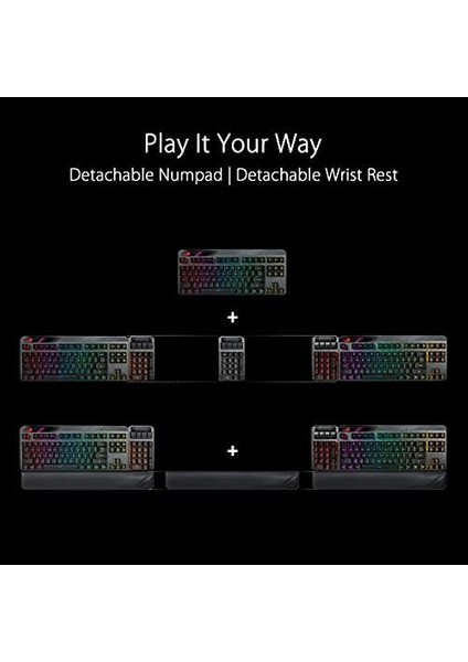 Rog Claymore Iı/rx Red/pbt/uk Aura Sync Rgb Bilek Desteği Mekanik Oyuncu Klavye Türkçe Tuş Dizilimi Rog Rx Red Swıtch Ingilizce fiyatları