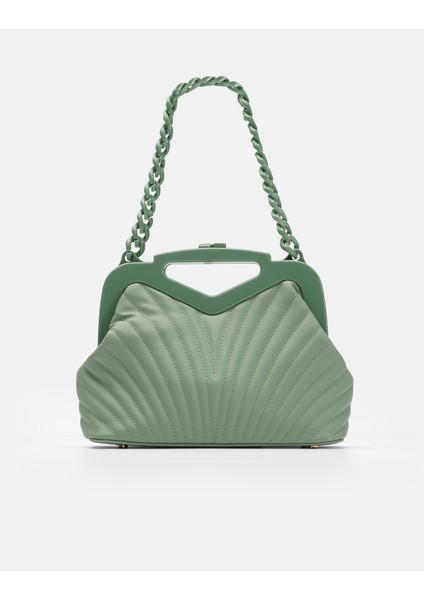 Bag Vivid Chain Mint Yeşili Suni Deri Zincir Askılı Klips Kapamalı Kadın El ve Omuz Çantası fiyatları
