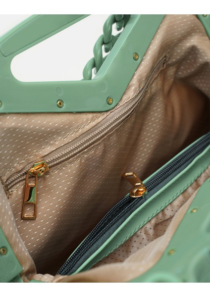 Bag Vivid Chain Mint Yeşili Suni Deri Zincir Askılı Klips Kapamalı Kadın El ve Omuz Çantası fırsatları