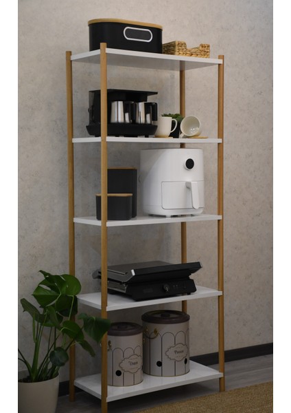 Çok Amaçlı 5 Raflı Mutfak Düzenleyici Mutfak Rafı Salon Rafı Vitrin Kitaplık fiyatları