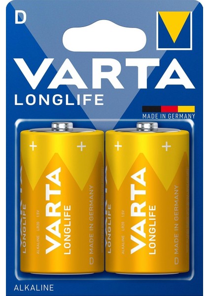 Varta Longlıfe Power Alkalin Büyük Boy D Pil 2li Paket