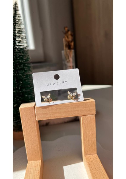 Vıp 14K Taşlı Mini Kelebek Küpe fiyatları