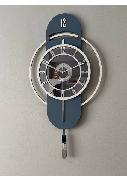 Ortası Aynalı Ahşap Duvar Saati – Sessiz Mekanizma, Şık Ev Dekoru (30–85 Cm)