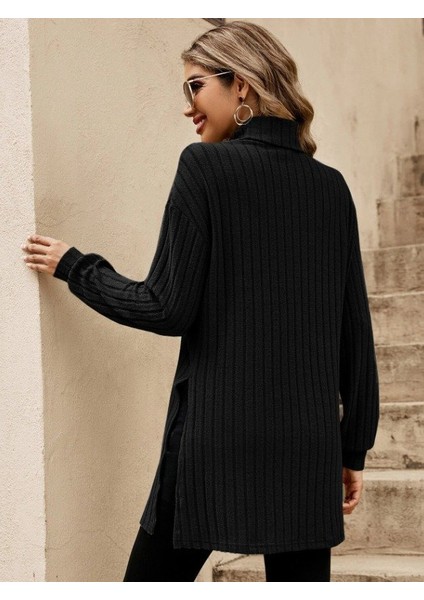 Kadın Uzun Kollu Balıkçı Yakayanlar Yırtmaçlı Kaşkorse Bluz fırsatları