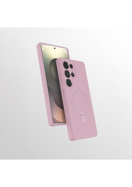 Galaxy S25 Ultra Kılıf M-Safe Şarj Özellikli Standlı Mryn Samara Kapak - Pembe