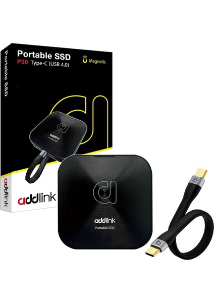 Addlink P30 1tb 4000-3600 Mb/s USB 4.0 (40GBPS) Type-C Portable Taşınabilir SSD AD1TBP30B4K