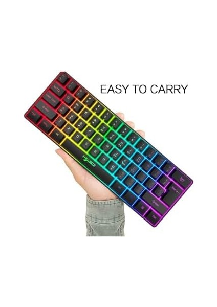 Vooka Trol Blue Switch Mini Rgb Oyun Klavyesi Gaming Mekanik 62 Tuşlu 18 Rgb LED USB Type-C Kablo fiyatları
