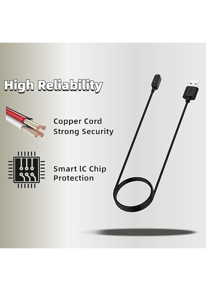 Happy Fit 3/wacth Fit2/band 9/band 8/band 7 Uyumlu Usb-A Şarj Cihazı ile Uyumlu Şarj Kabloları Çip Korumalı Akıllı Saat Yedek USB Şarj Kablosu modelleri