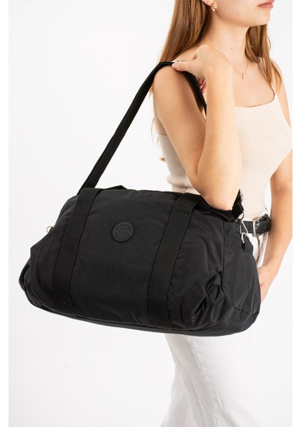 Çok Cepli Ayakkabı Bölmeli Spor El Valizi ve Seyahat Çantası Orta Boy HV3029 Siyah fiyatları