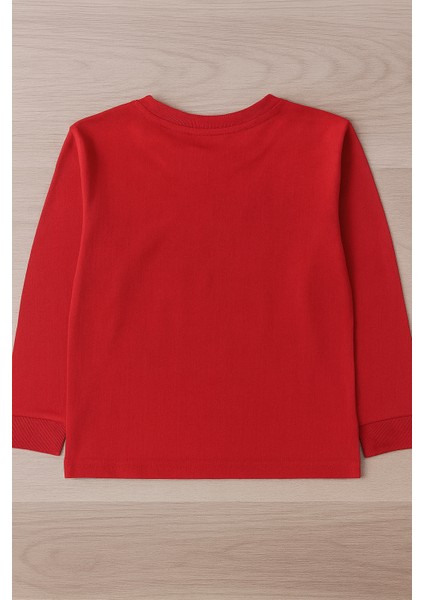 Atatürk Portre Baskılı Kırmızı Çocuk Uzun Kollu Tişört | %100 Pamuk | 6–12 Yaş modelleri