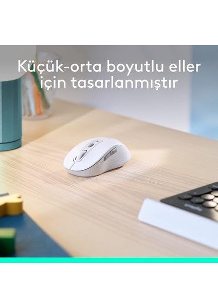 Signature M650 Kablosuz Mouse, Küçük ve Orta Boy Sağ El Için, 4000 Dpı, Sessiz, Bluetooth, Logi Bolt USB Alıcı, 24 Ay Pil Ömrü, Beyaz fiyatları