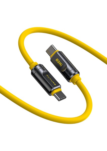 Thunderbolt 5 USB 4 2.0 Kablosu Için 80 Gb/s 3.3ft 120GBPS'YE Kadar Bant Genişliği Arttırma Çift 8k/4k Ekran 240W Pd 3.1 Hızlı Şarj Gelecek Adonis Mac Mini M4 Pro MacBook PRO16, Sarı