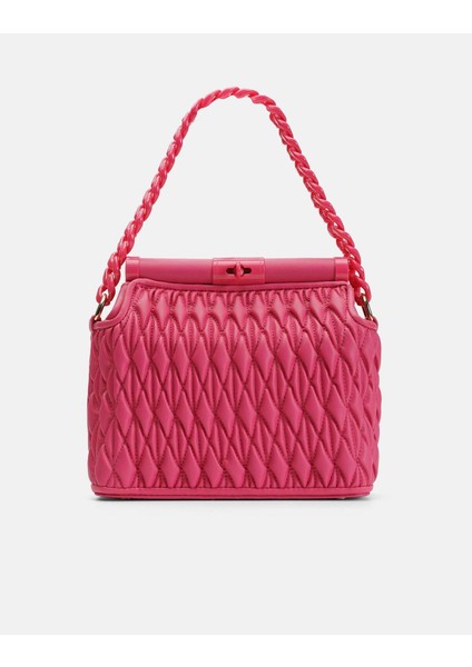 Bag Midnight Elegance Fuşya Zincir Detaylı Suni Deri Kadın Kol ve Omuz Çantası