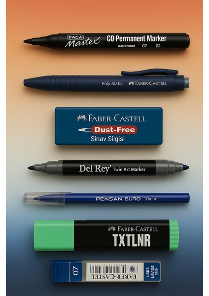 Kalem Seti | Uçlu Kalem, Marker, Silgi, Fosforlu Kalem, Uç Kutusu, Tükenmez –ofis ve Okul Kullanımı