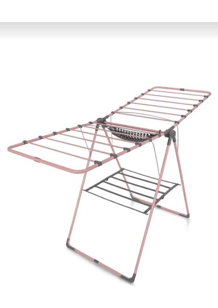 Egs Ticaret Vipas Mia Lux Kalın Borulu Mandal Sepetli Çamaşır Kurutmalığı-Pembe modelleri