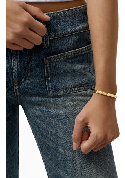 Kartiyer Kelepçe Bileklik Şık Kadınlar İçin Zirkon Taşlı Çelik Bileklik | Altın - Gümüş - Rose Çelik Kelepçe Bileklik indirimleri