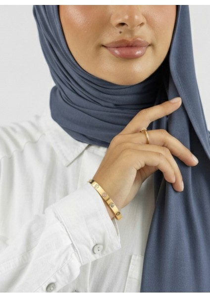 Kartiyer Kelepçe Bileklik Şık Kadınlar İçin Zirkon Taşlı Çelik Bileklik | Altın - Gümüş - Rose Çelik Kelepçe Bileklik fırsatları