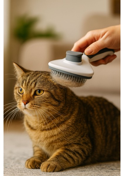 Evcil Hayvan Fırçası Otomatik Temizlenen Yapıda Kedi Köpek Tüy Toplayıcı Tarak Fırça Casapetra modelleri