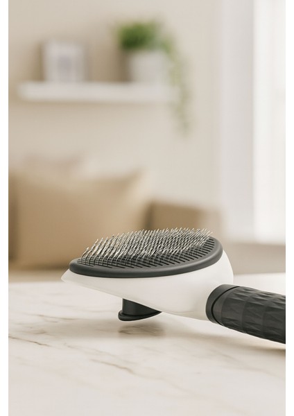 Evcil Hayvan Fırçası Otomatik Temizlenen Yapıda Kedi Köpek Tüy Toplayıcı Tarak Fırça Casapetra