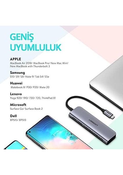 Type-C To HDMI USB 3.0 Tf Sd Pd Dönüştürücü Çok Fonksiyonlu Adaptör fiyatları