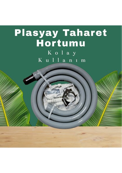 Düz Duvar Sabitlemeli Taharet Hortumu Plastik Kelepçeli 100 cm Gri indirimleri