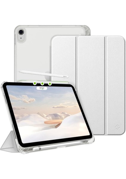 iPad Air 11INÇ M2/m3 2025-2024 ile Uyumlu Kılıf Flip Cover Kalem Bölmeli Pc Gri