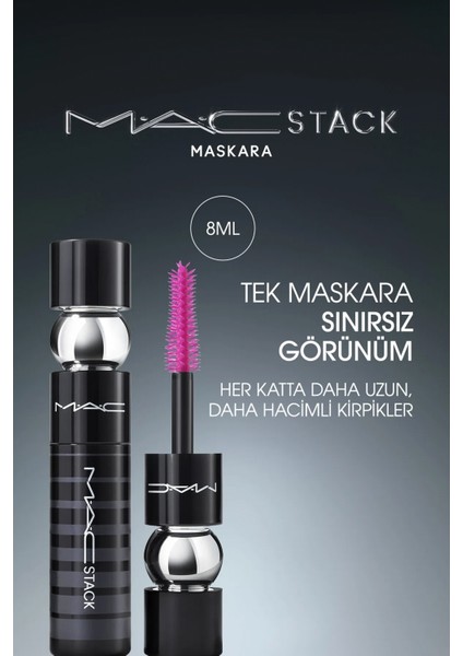 Mini Macstack Daha Uzun Daha Hacim Etkili Maskara (8ml)