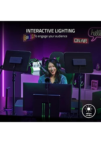 Key Light Chroma - Akış Için Rgb Anahtar Işığı (Akış Aydınlatması, Özelleştirilebilir Işık Spektrumu, Interaktif Aydınlatma, Wi-Fi ve Bluetooth Için Komple Çözüm) Siyah fiyatları
