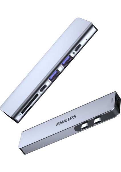 MacBook ile Uyumlu Type-C Çoklu Dönüştürücü Hub - 10GBPS Veri Aktarımı, 100W Pd Hızlı Şarj, 4K@30Hz & 1080P@60Hz HDMI Çıkışı, Sd/tf Kart Okuyucu, USB 3.0 Port, SWR1604C, Gri