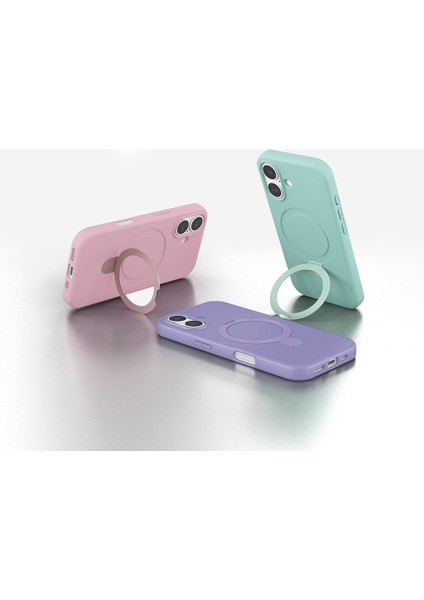 iPhone 17 Kılıf M-Safe Şarj Özellikli Standlı Mryn Samara Kapak - Titanyum-Gri