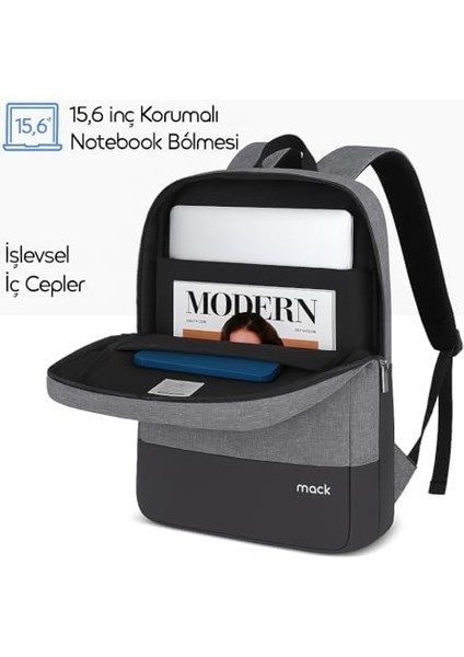 Unicity Eco MCE-1104 Çevre Dostu Laptop Çantası, Sırt Çantası, MacBook Air/pro ile Uyumlu Sırt Çantası, Erkek Kadın Bilgisayar Çantası, Gri fiyatları