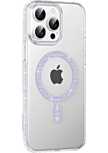 Apple iPhone 14 Pro Max Move Taşlı Magsafe Kapak - Lila - NHR6566-5563