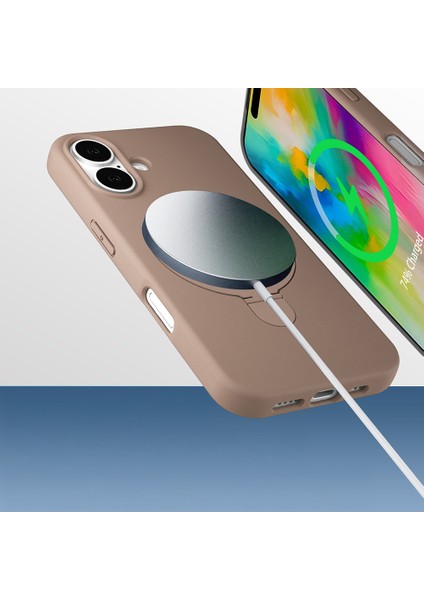 iPhone 17 Kılıf M-Safe Şarj Özellikli Standlı Mryn Samara Kapak - Pembe fırsatları