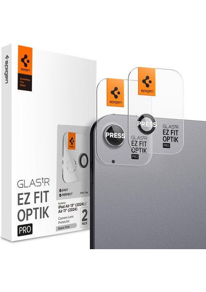 iPad Air 13 Inç/air 11 Inç M3 (2025) / M2 (2024) ile Uyumlu Kamera Lens Camı Koruyucu Kolay Kurulum Glas.tr Ez Fit Optik Pro (2 Adet) Space Gray - AGL07801
