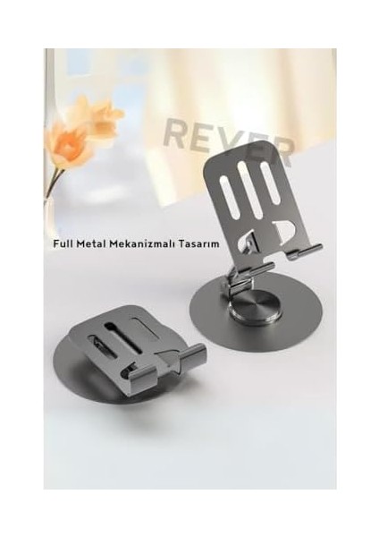 Masaüstü Telefon Tutucu Metal Katlanabilir 360° Ayarlanabilir Yükseklik ve Açı Ayarlı modelleri