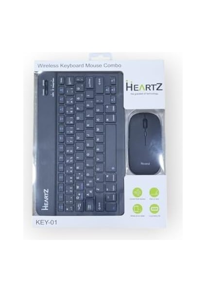 Key 01 Kablosuz Bluetooth Wireless Tümü Türkçe Karakterli I Ü Ğ Harfleri Bulunur Klavye Mouse Seti (Siyah) fiyatları