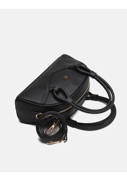 Bag Urban Knot Siyah Suni Deri Fermuarlı Çok Gözlü Kadın Kol ve Askılı Omuz Çantası modelleri