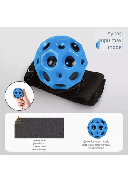 Bileğe Takılan Zıplayan Ay Topu, Ipli Stres Topu, Çocuk ve Yetişkin Için El-Göz Koordinasyonu ve Motor Beceri Geliştirici Oyuncak, Geri Dönen Seken Top fiyatları